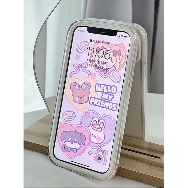 Transparent 3 in 1 Soft Phone Case Compatible for iPhone 13 12 11 Pro Max 12 Mini XR XS Max X 7 8 Plus Shockproof Silicone Candy Color Back Cover