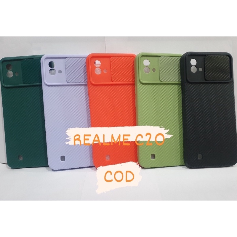 CASE MACARON REALME C20 - SOFCASE SLIDE REALME C20 PELINDUNG KAMERA CASE - BENUA DUNIA