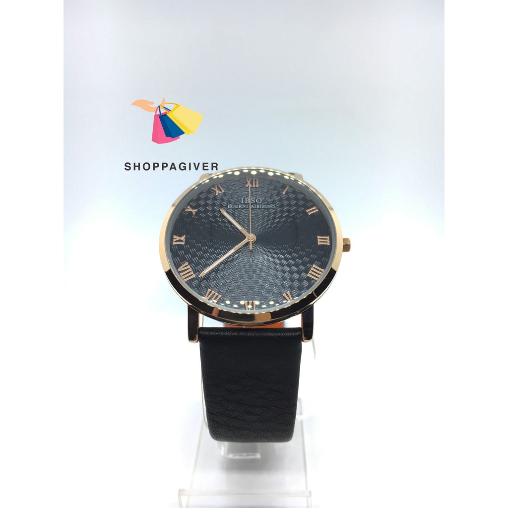 JAM TANGAN IBSO PRIA ORIGINAL ANALOG S3606G BLACKGOLD BERGARANSI FREE GELANG