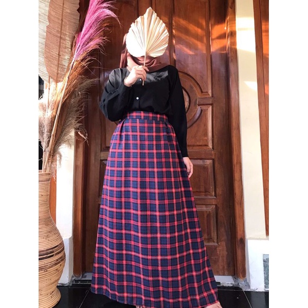 ROK PANJANG. ROK FLANEL. ROK KOTAK KOTAK