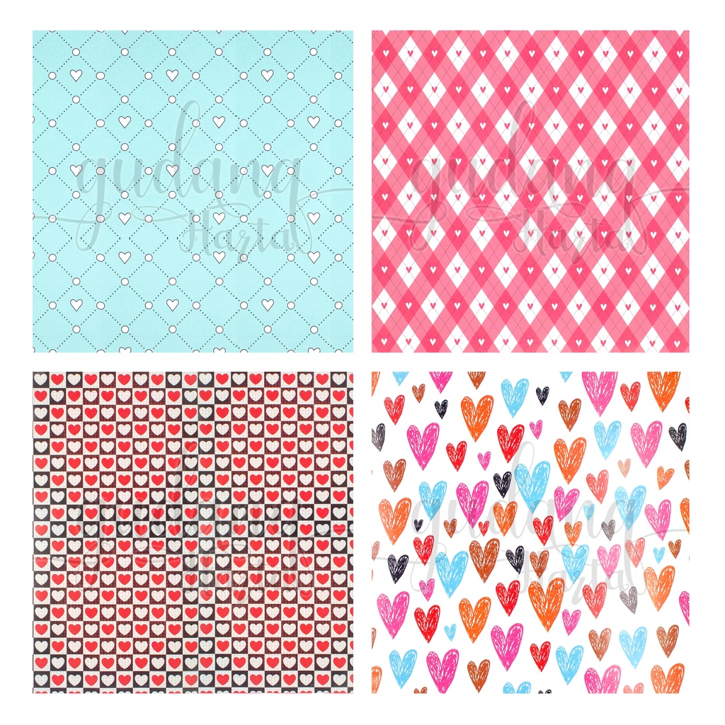 Kertas Kado Motif Sweet Heart Gift Wrapping Paper Love Simple GH 510101