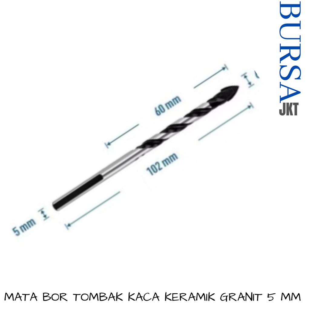 MATA BOR TOMBAK KACA KERAMIK GRANIT PORSELIN KACA SEGITIGA TILE DRILL BITS 4 - 12 MM