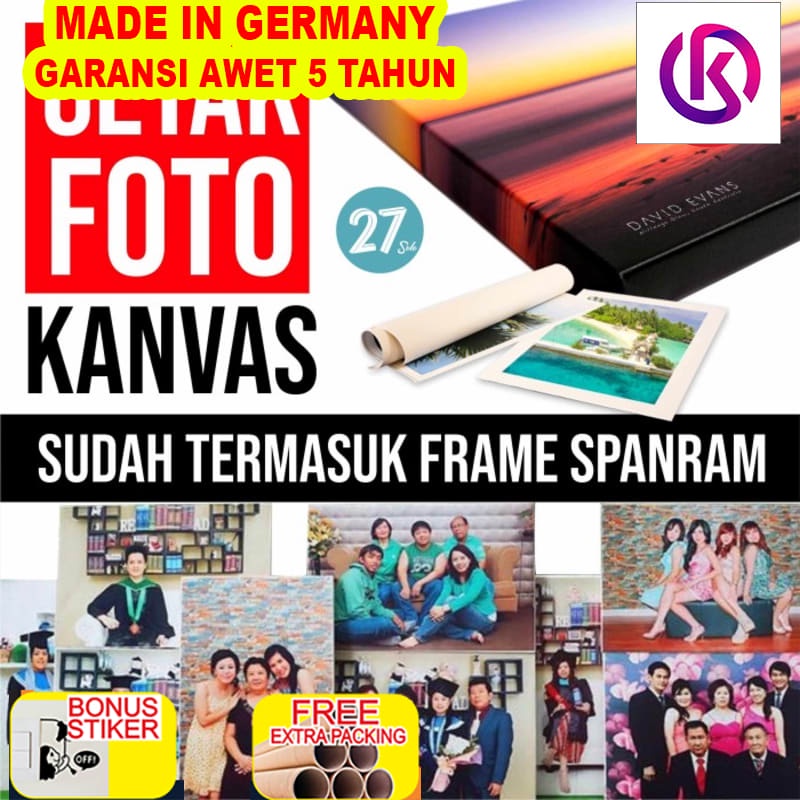 

Terlaris Cetak Foto Kanvas/Canvas Photo Print Plus Spanram 40 x 60cm - Non Coating
