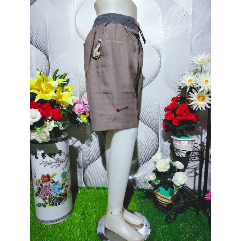 Celana Pendek Pria Chino Tuwil Pinggang Karet Rip No 28 sampai 30 (Size L)