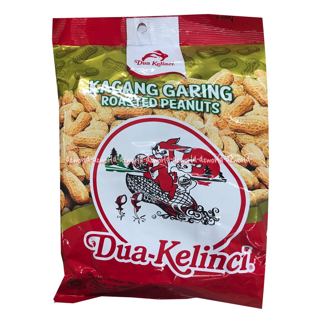 Dua Kelinci Kacang Kulit 180gr Roasted Peanuts Cemilan Kacang Garing 2Kelinci Roaste Peanut