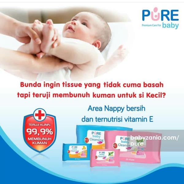 [COCOK KULIT SENSITIF] [PREMIUM &amp; TEBAL | 60PCS] [BPOM] Pure BB Baby Wipes Hand and Mouth &amp; Baby Cleansing Tissue | Tissue Basah_Cerianti