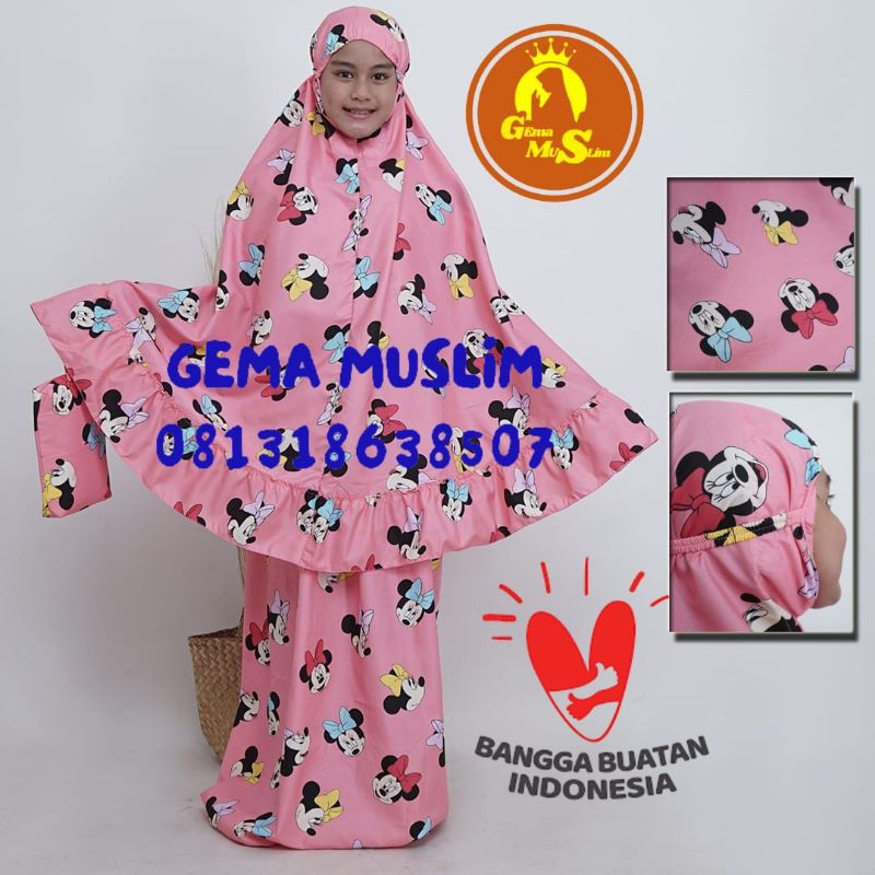 Mukena Anak Tanggung Aqhila Warna Dan Motif Random