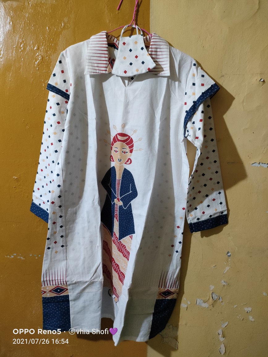 (cod) - Tunik Batik Kekinian Motif Srikandi / Tunik Muslimah / Gaun Batik Pesta