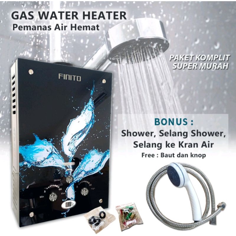 Water Heater Gas Finito Matrix LED/Tempered