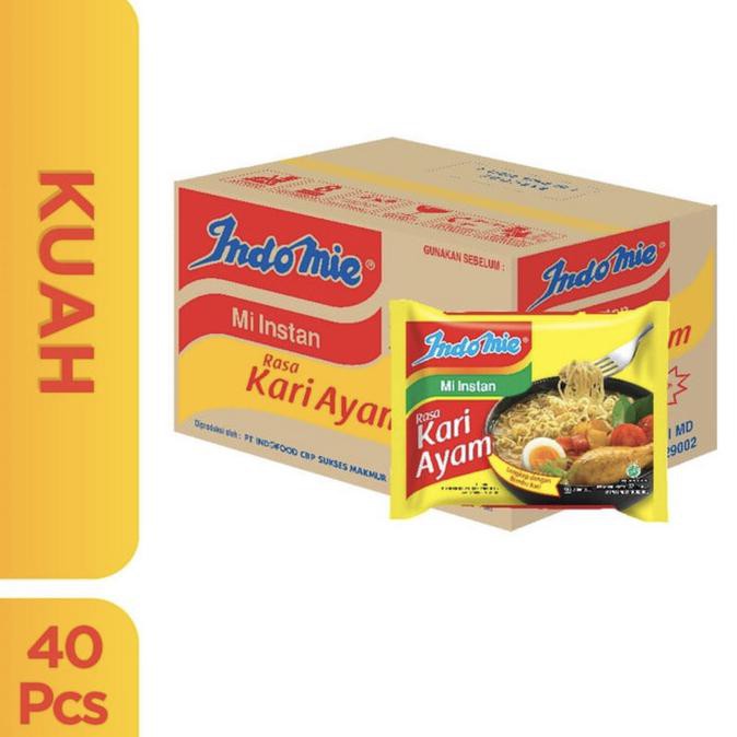 

Terlaris# Indomie Rebus Kari Ayam 1 Dus ( Isi 40Pcs )
