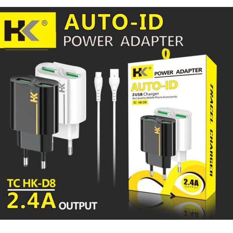 "WRP.19My22ᵞ" Adaptor Kabel TC HK-D8 2usb micro type C typec 2.4A Fast