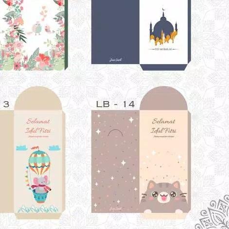 

✽ Amplop Angpao Lebaran Panjang 16x7.5 |2Pack Isi16 Uang Tidak Terlipat - Cokelat ◘