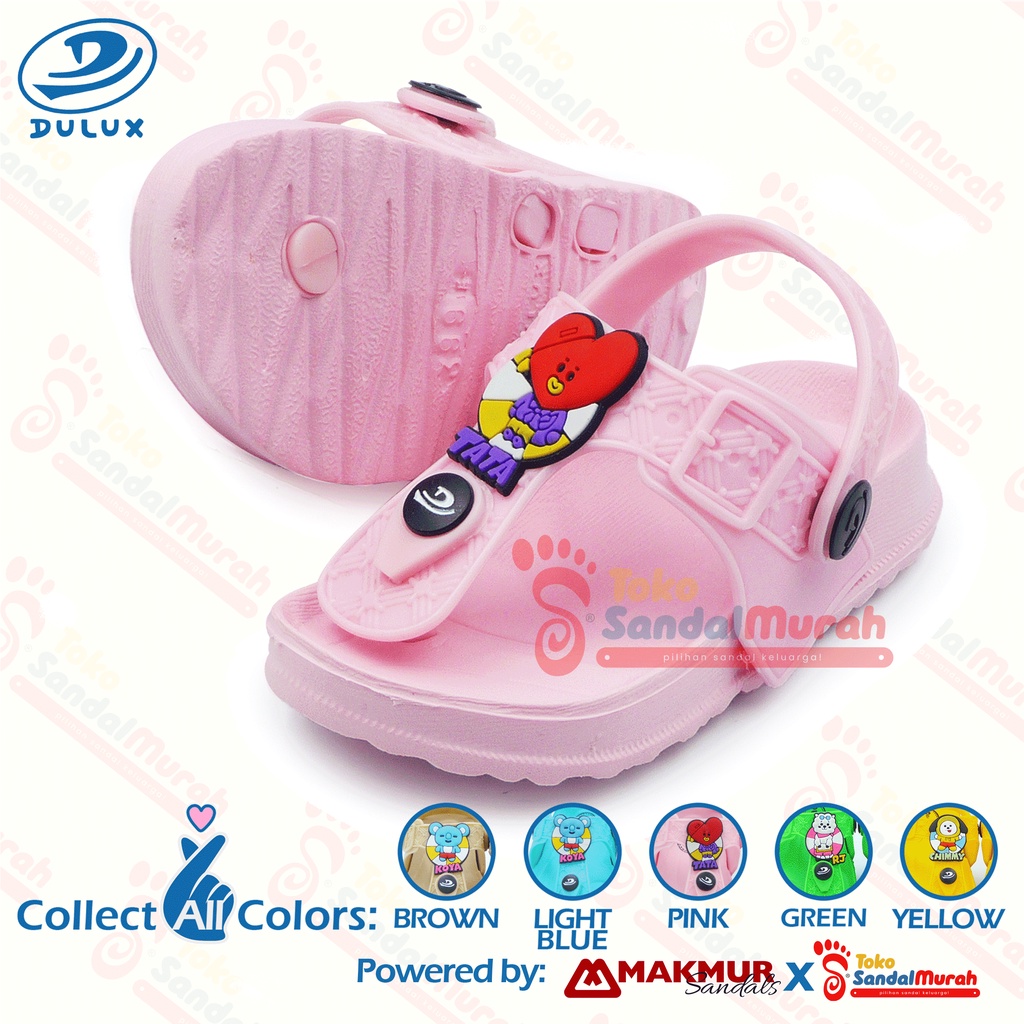 Toko Sandal Murah - Sandal Jepit Anak BT21 Tali Belakang Model Terbaru - Sandal Jepit Anak Perempuan Motif Lucu Warna Warni Sandal Berkualitas Nyaman Dipakai Warna Biru,Cream, Kuning, Pink, Hijau Ukuran Unisex [TK Sendal Murah LDS 02 A M 399]