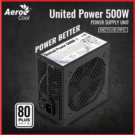 Aerocool United Power 500W 80 Plus White - 2 Years Warranty