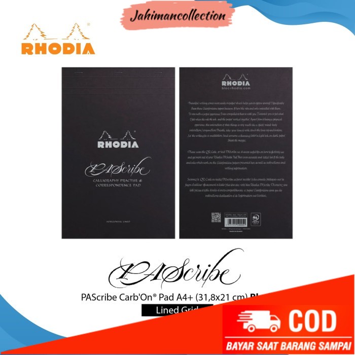 

✨ BISA COD ✨ Buku Sketsa Rhodia A4 Plus Lined Pascribe CarbOn Pad
