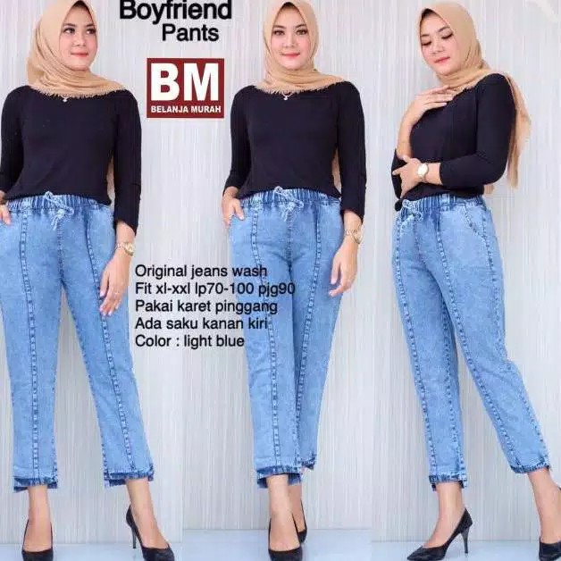 CLOUDY PANTS JUMBO // JEANS STIK BALIK (JONJING) // BAGGY BOYFRIEND JUMBO SNOW