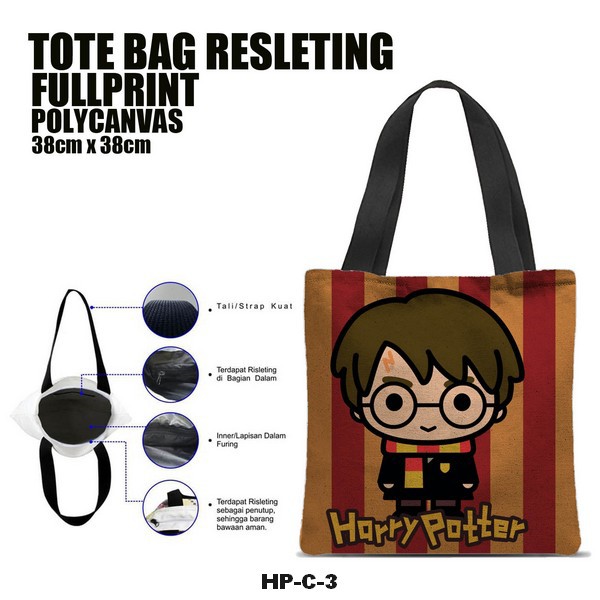 Tas / Tote Bag Polycanvas Full Print Resleting - Harry Potter Series.C