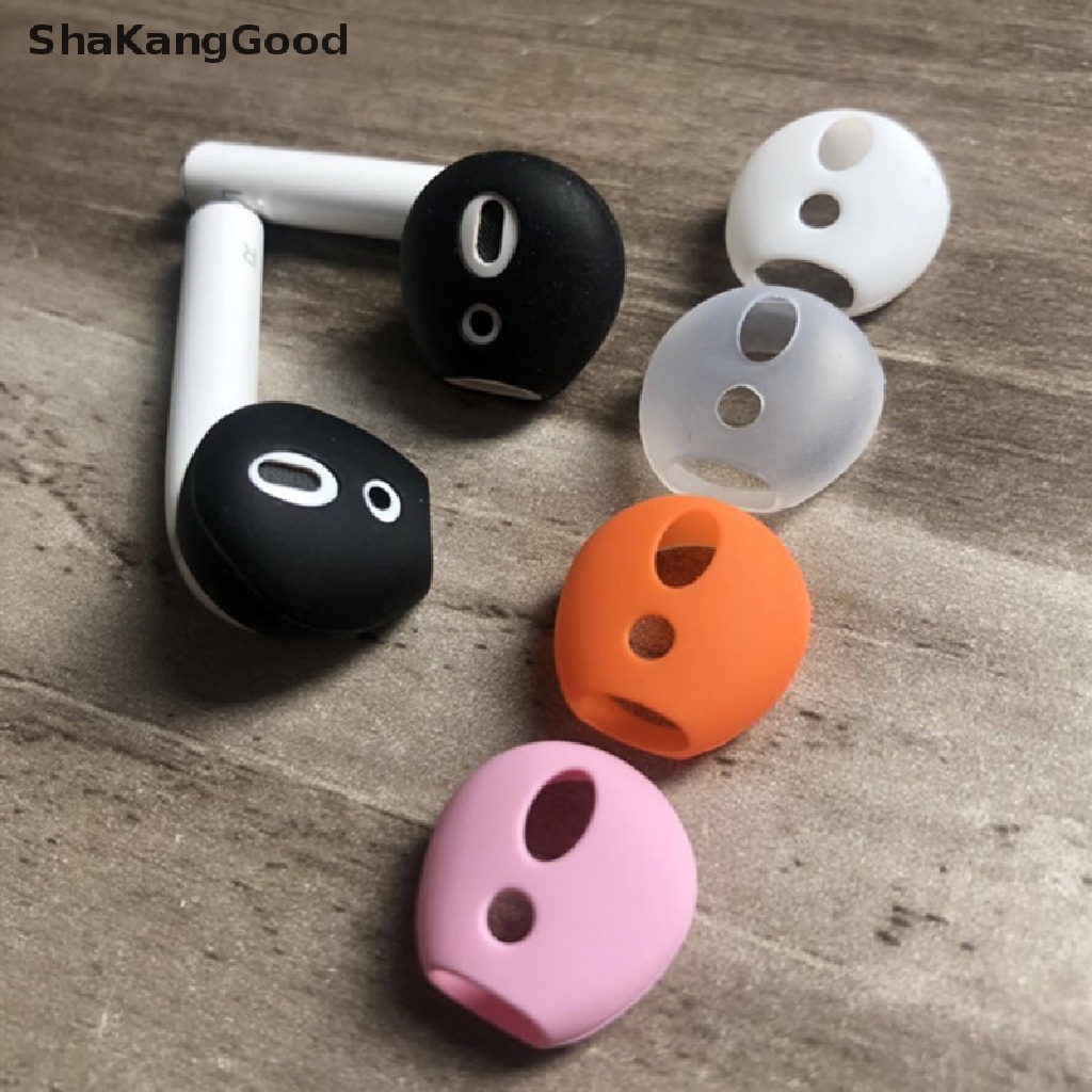 Skid 2pcs / Pasang Earcap Earphone Bahan Silikon Anti slip Untuk Apple Airpods