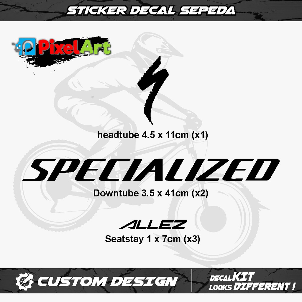 

CUTTING STIKER SPECIALIZED FRAME SEPEDA STICKER CUSTOM WARNA LEM KUAT ANTI AIR TAHAN PANAS