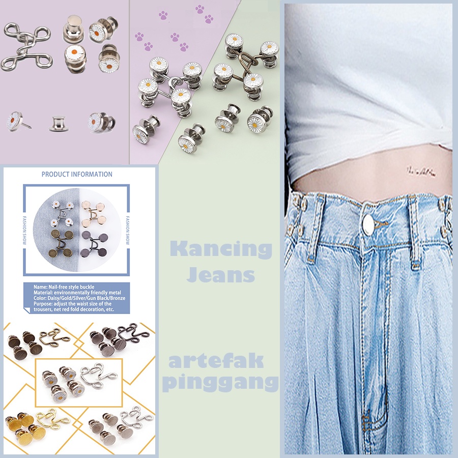 Metal jeans Buttons Reducing jeans / Adjustable jeans Button Design Hook Reducing jeans Waist Circle ANTOP