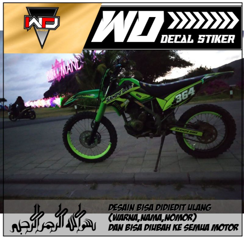 Decal sticker klx lama motif hijau stabilo