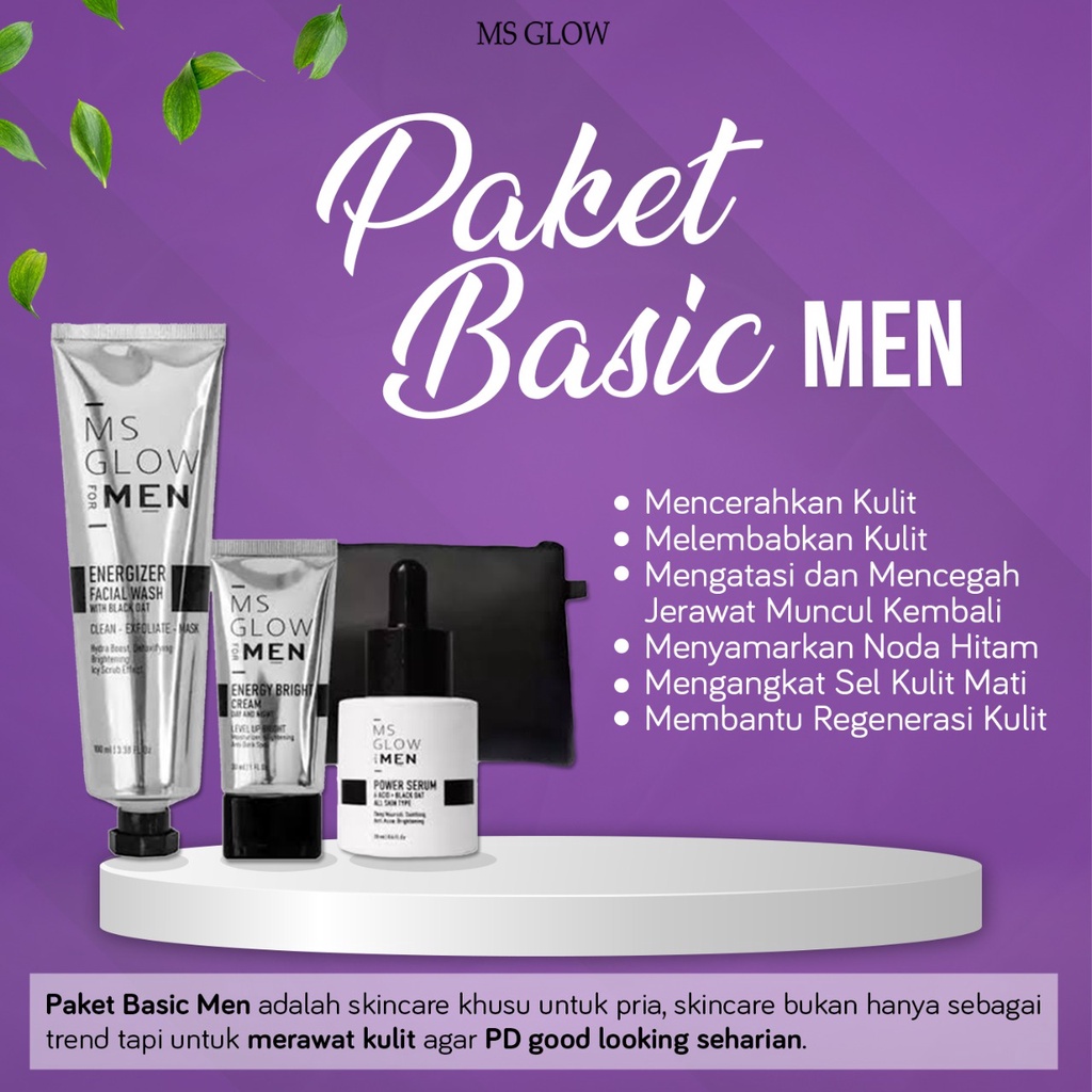 MS GLOW PAKET MAN ORIGINAL 100% SKINCARE COWOK MS GLOW