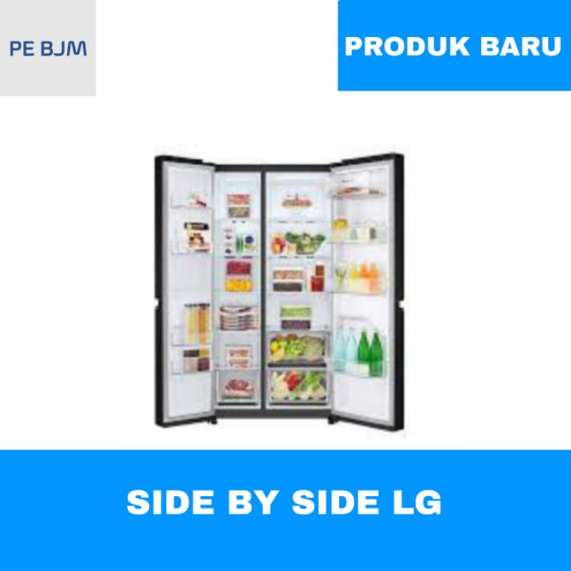 KULKAS SIDE BY SIDE LG - GC-B257JQBK - GARANSI RESMI - KIRIM INVOICE