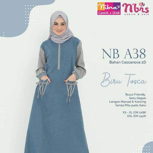 GAMIS NIBRAS NBA 38/BIRU TOSCA