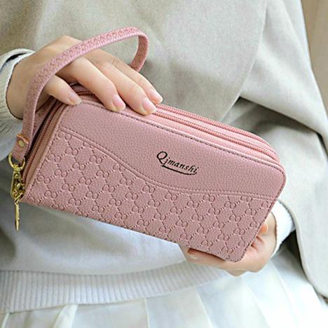 ホ DOMPET WANITA KULIT 2 RESLETING  IMPORT EIME PANJANG ELEGAN FASHION BATAM PESTA KOREA