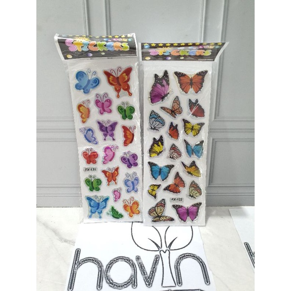 sticker gambar/sticker anak/Stiker Hologram-Kupu-Kupu