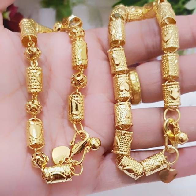 Gelang tangan bambu terlaris dilapisi emas 24 k