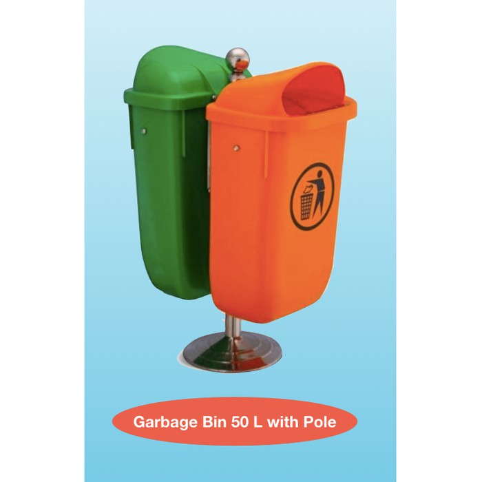 Garbage Bin 50 L (double ) with pole