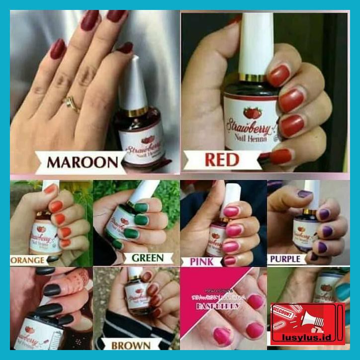 Gt7Rft- Strawberry Nail Henna Pacar Kuku Kutek Henna Halal Sah Dibawa Sholat - Orange R6Eyhy-