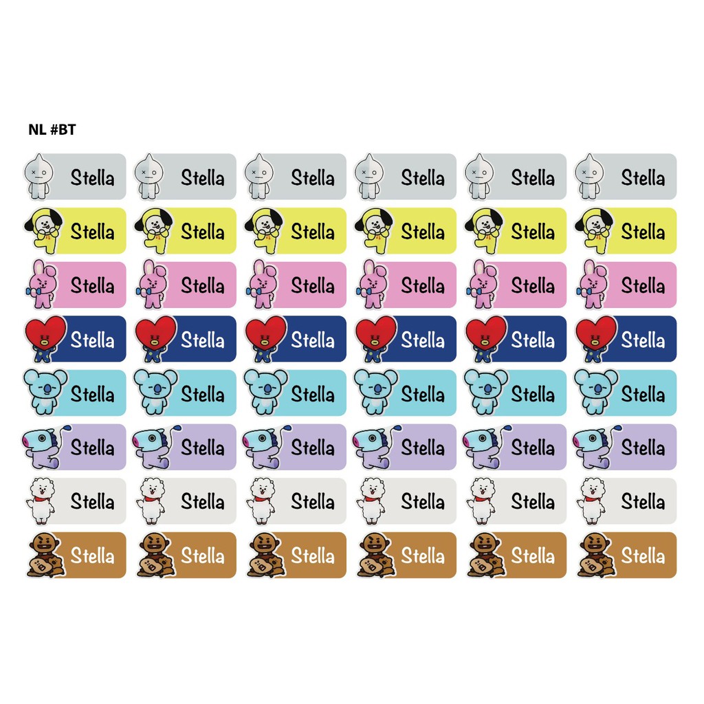 

Sticker Label Buku Anak Sekolah Karakter BT21 / Unicorn / Peppa Pig / We Bear Bears / Animal dll