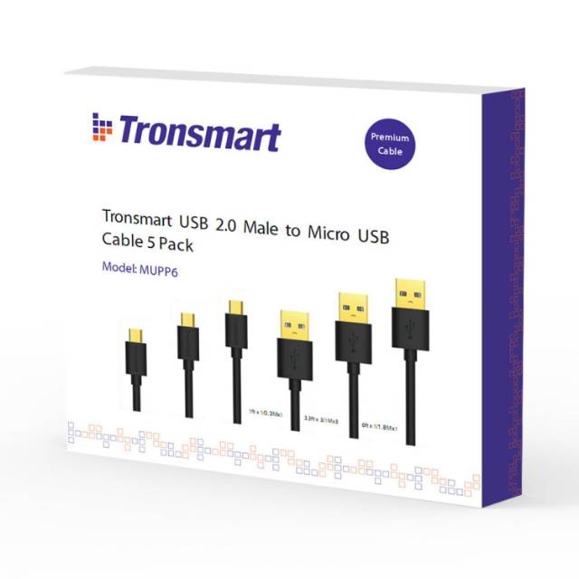 Tronsmart Kabel Fast Charging Micro USB to USB 2.0 - MUPP6 (5PCS)