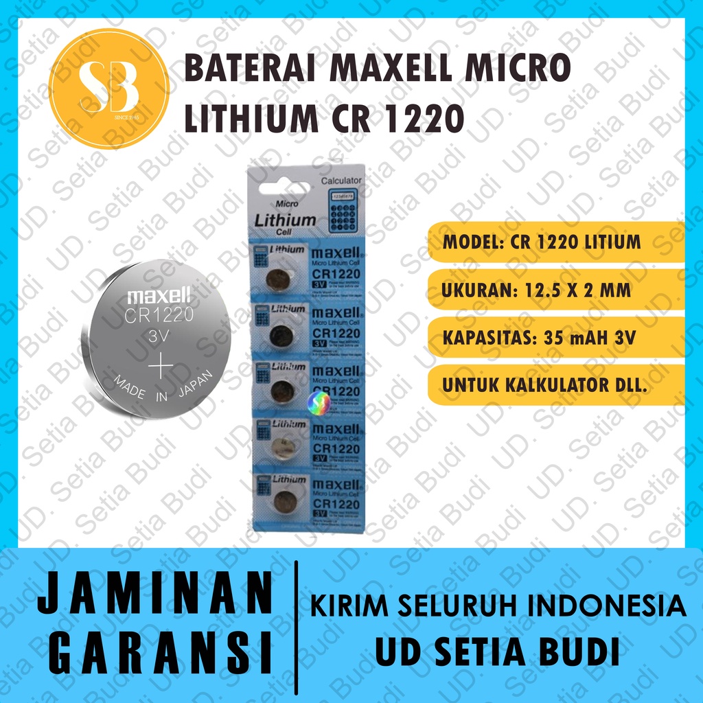 Baterai Asli Maxell CR 1220