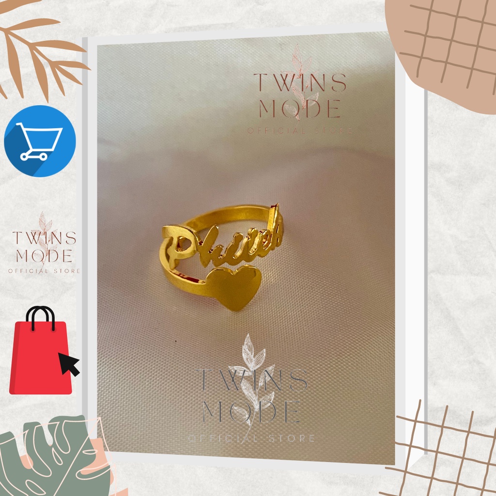 Cincin Love Nama Lapis Emas Cocok Untuk Kado