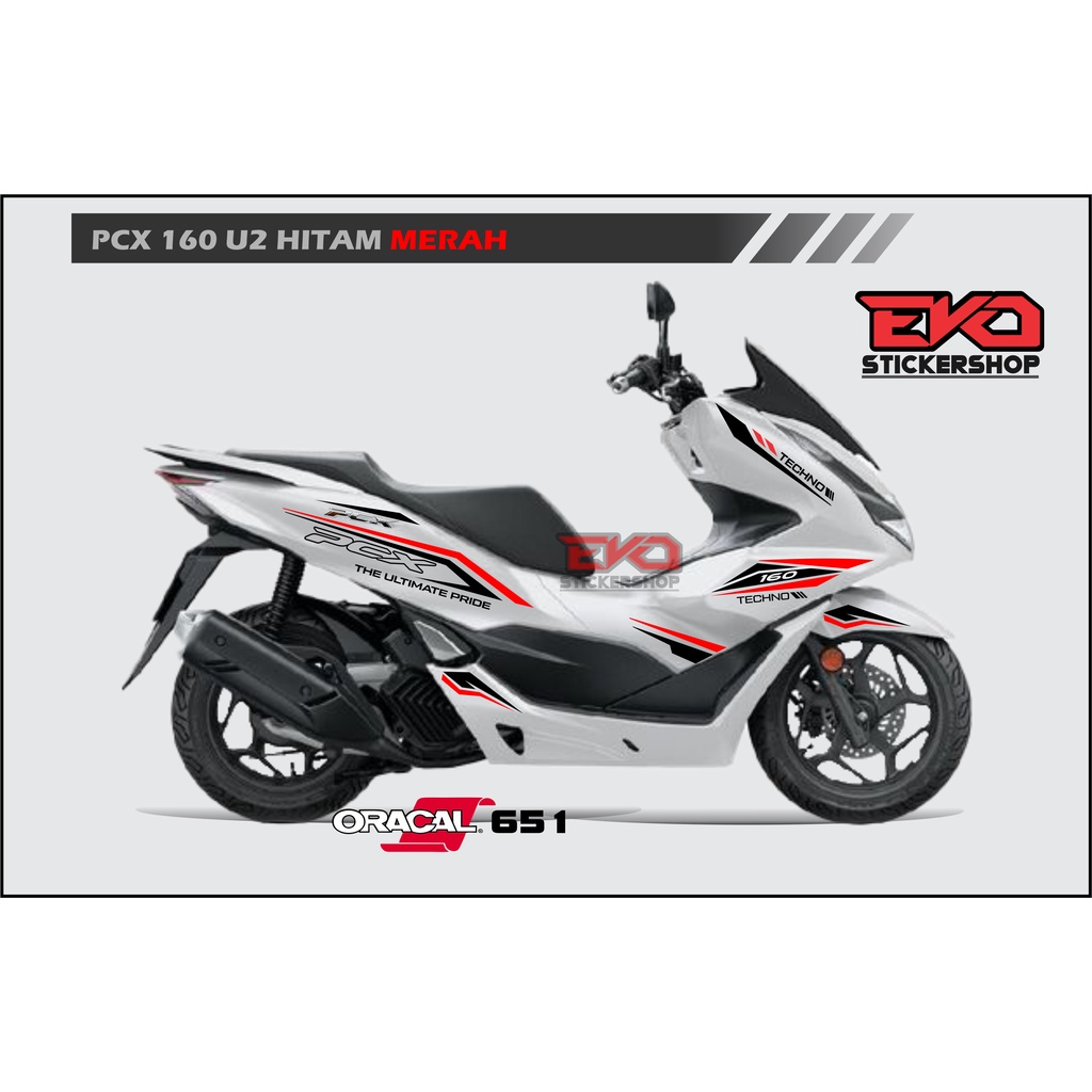 Sticker PCX 160 PUTIH Murah Cutting Stiker New Pcx KODE U Bahan Oracal Asli