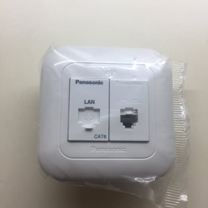 Stop Kontak Modul Data CAT 6 CAT6 + Stop Kontak Modul Socket Telepon Telpon Panasonic