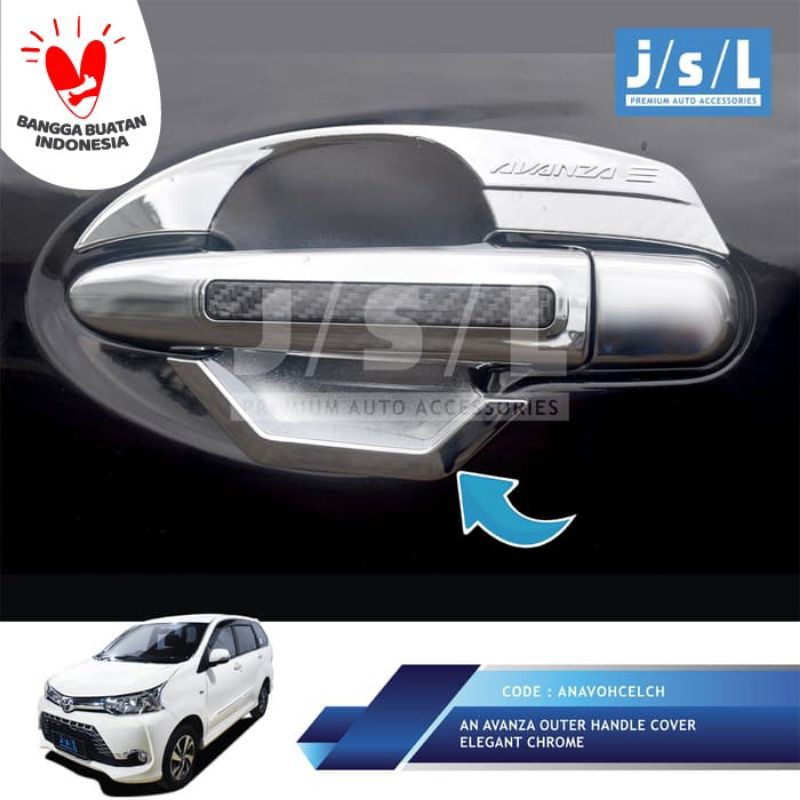 Grand All New Avanza Outer Handle Cover Elegant Chrome/Aksesoris Mobil