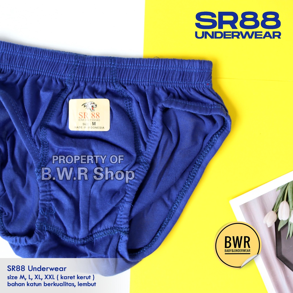 CD Pria Dewasa SR88 / Celana Dalam Pria Katun Karet Kerut Murah CD Pria Murah SR 88 CD Polos | Bwr