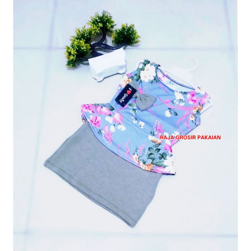 Setelan Peplum Anak 6Bln-2Thn / Satu Set Baju+Rok