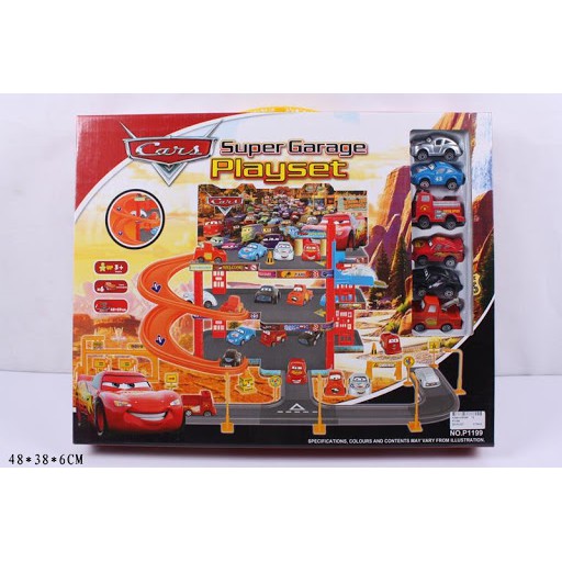 super garage playset cars mainan anak garasi parkir mobil CARS p1199