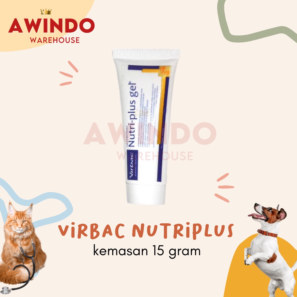 VIRBAC 15GR - Obat Vitamin Bulu Nafsu Makan Virbac Nutriplus Gel Kucing Anjing