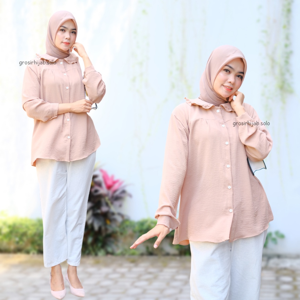 (MGA) BLOUSE BELLE FULL KANCING DAILY BUSUI WANITA BLOUSE AIRFLOW