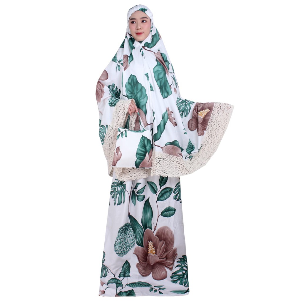 Mukena Katun Jepang Premium Motif Cantik Rajut HargaMurah