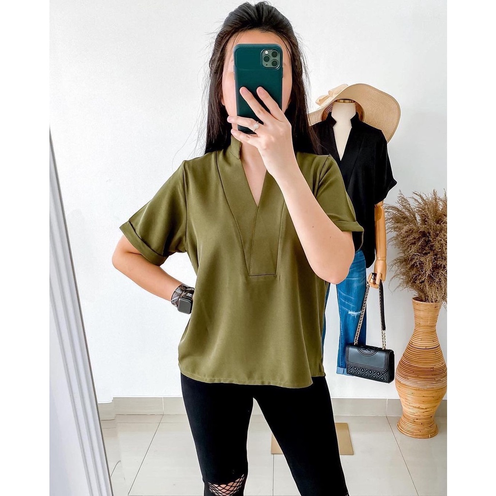 Double Lucky / Vee Top / Atasan Torino / Baju Atasan Wanita / Blouse-4