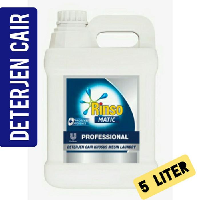 rinso matic cair profesional 5 liter untuk bukaan depan dan atas