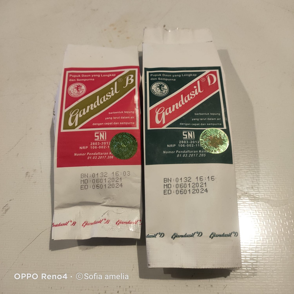 Gandasil B dan Gandasil D 100gr sepaket