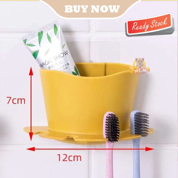 Tempat Sikat Gigi dan Odol Tooth brush holder Tempel Dinding 4in1